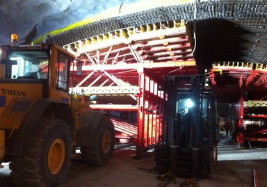 Reforzamiento del techo de un túnel de carretera